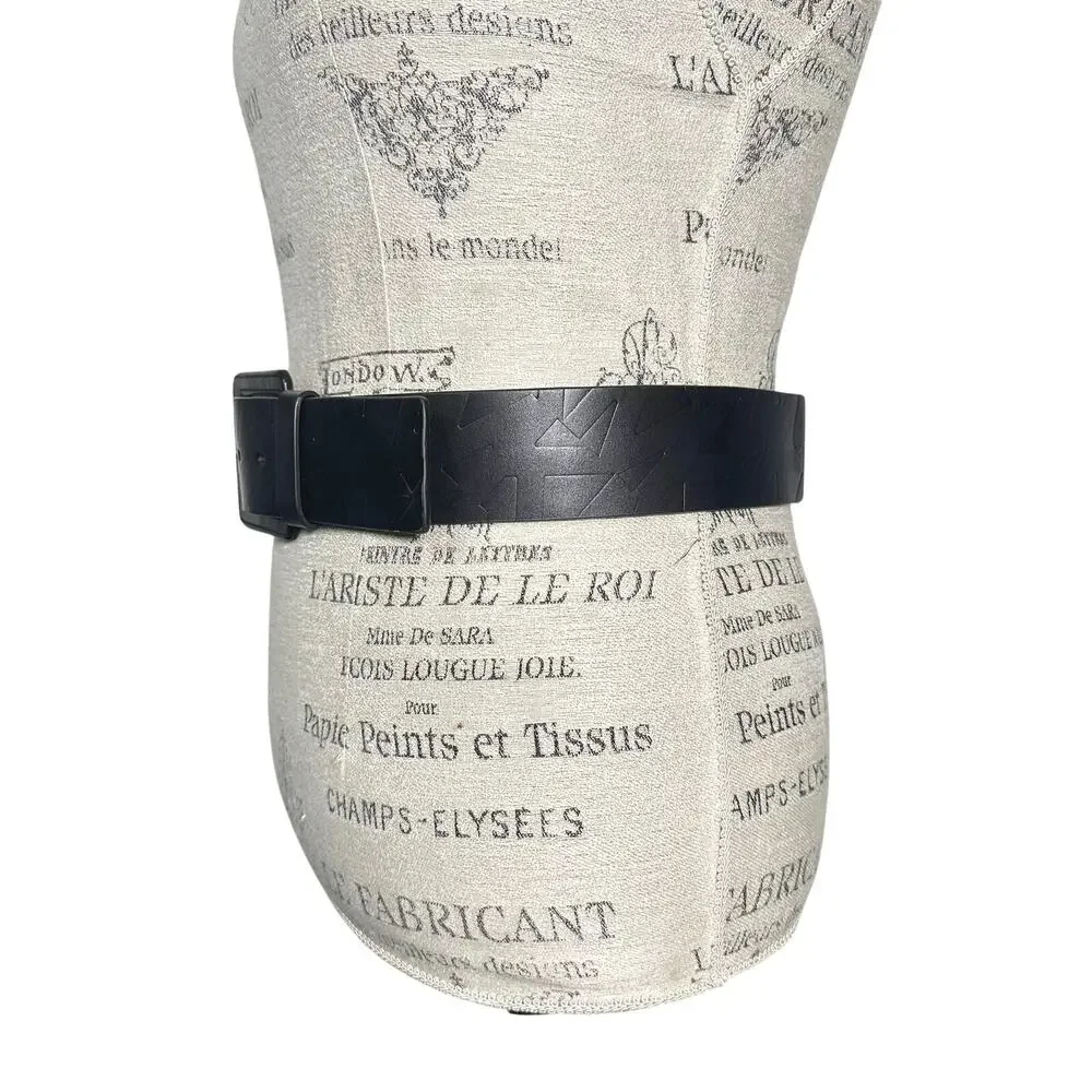 Michael Kors | Women | Black Wide Embossed Genuine Leather Belt | Small-Medium
